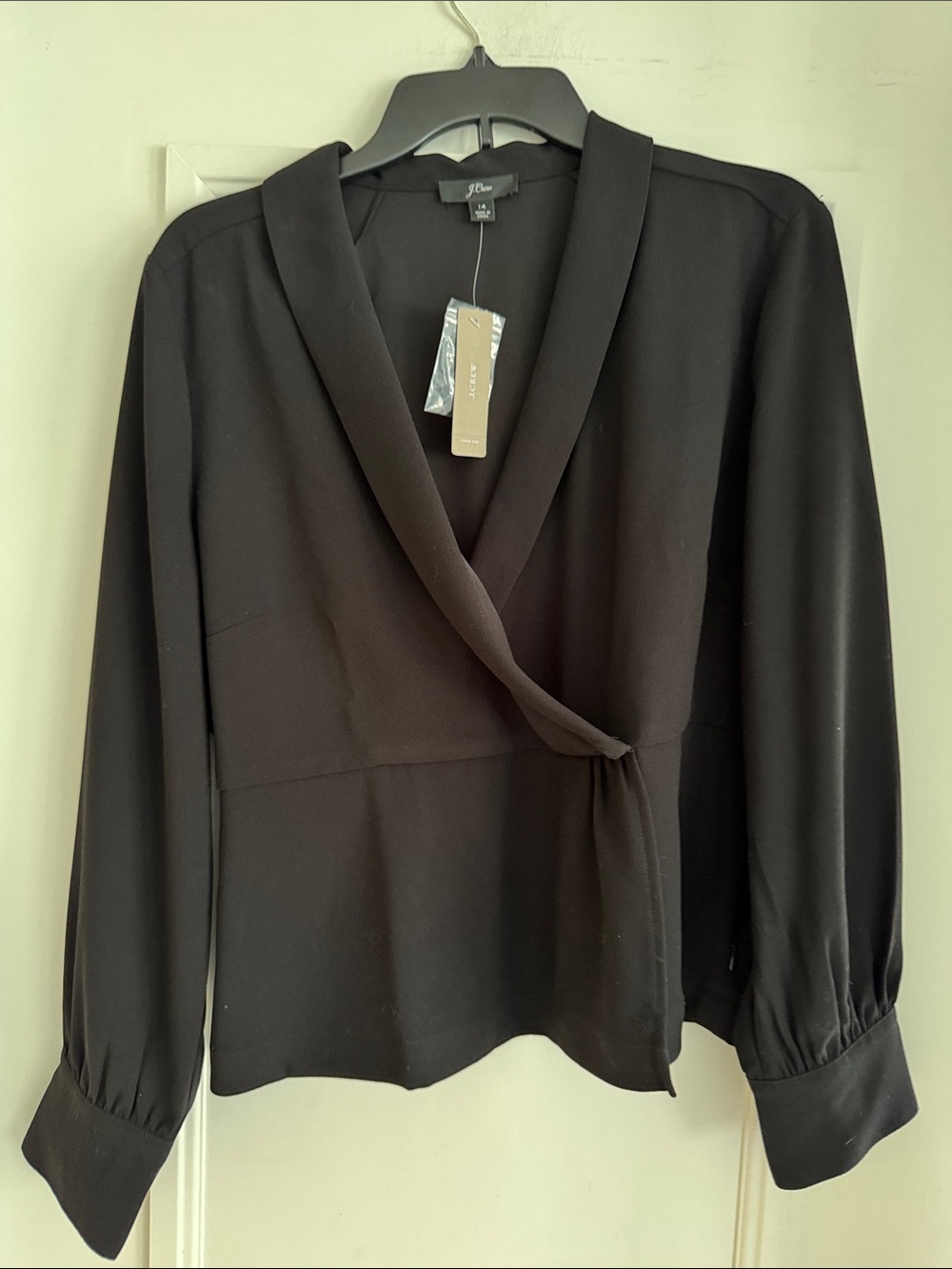 J. Crew Black V-Neck Blouse